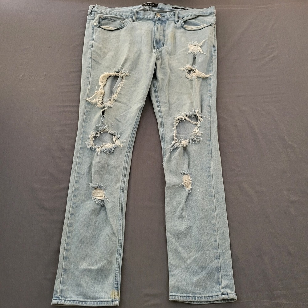 PacSun Mens Skinny Distressed Light‎ Wash Ripped Denim Jeans 36x30 Streetwear